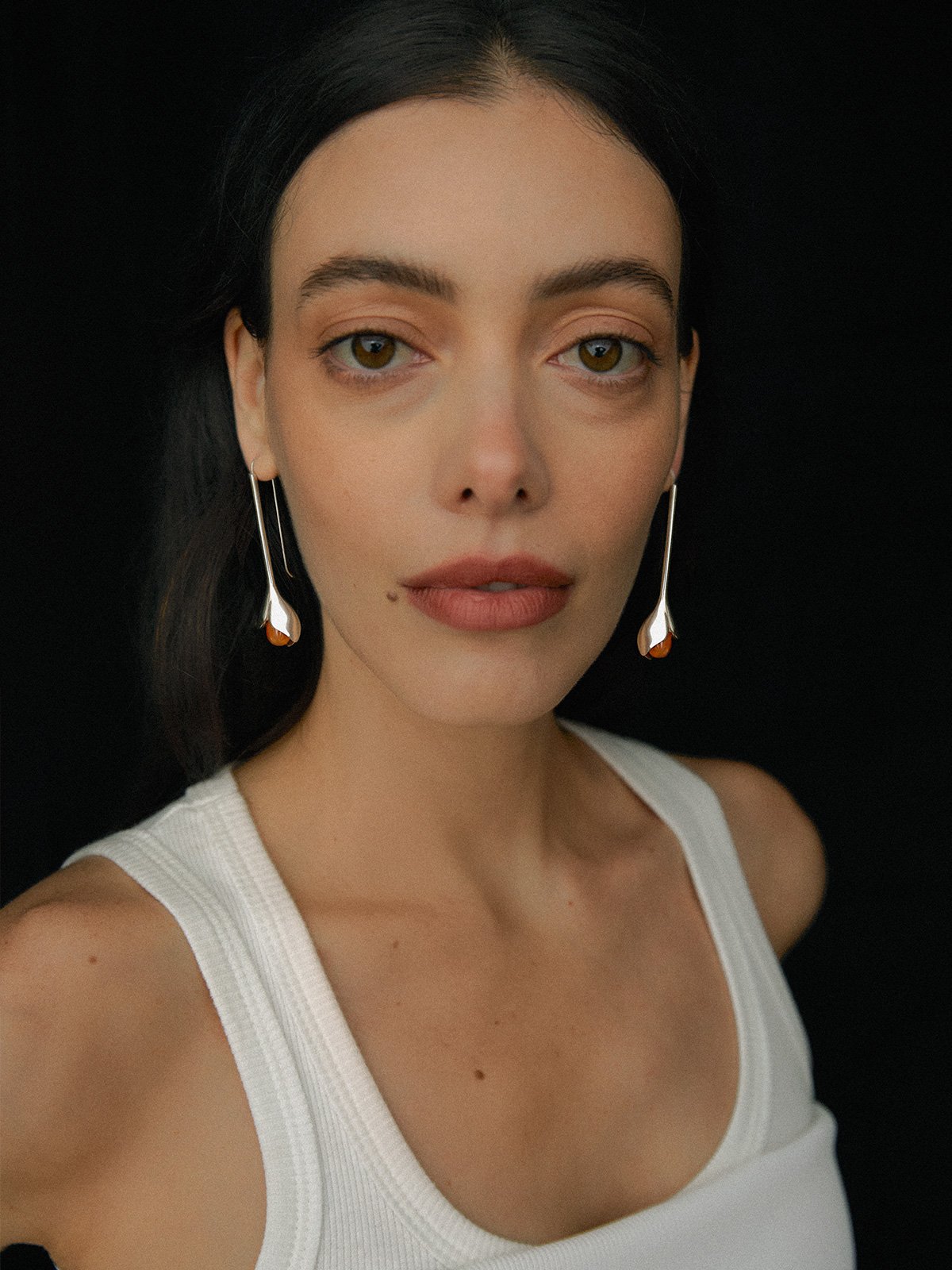 Angel Trumpet Earrings Carnelian