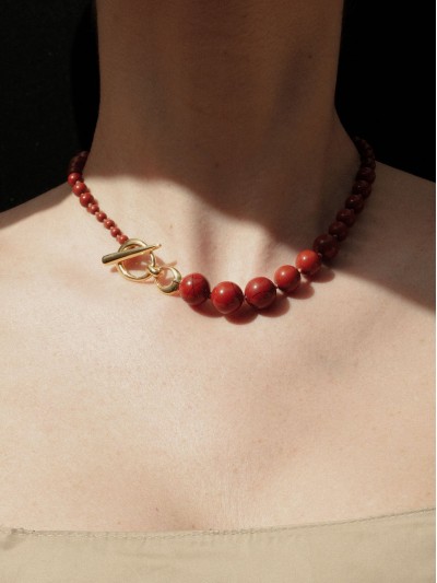 Red Jasper Bead Colar