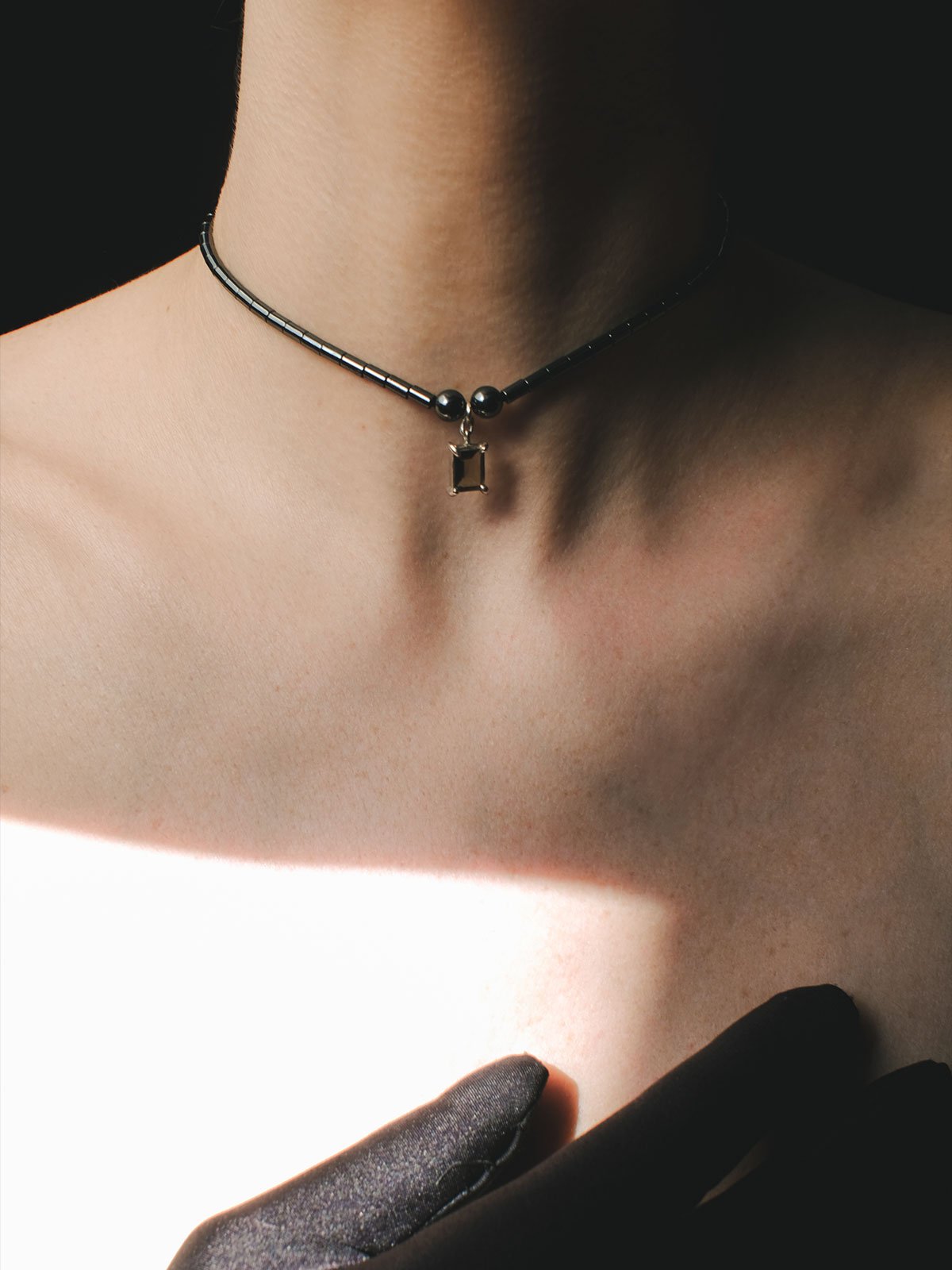 Hematita Smokey Quartz Necklace